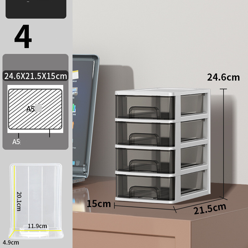 Hârtia mare A4 poate fi plasată într-o cutie transparentă de depozitare pentru birou, un mic dulap de birou tip sertar, un mini dulap de depozitare din plastic etc.