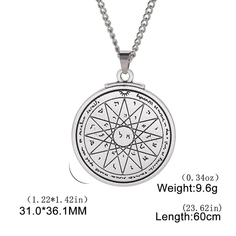 Europski i američki retro stil Salomonov pečat petokraka zvijezda amulet židovski nadnaravni runski privjesak muška ogrlica
