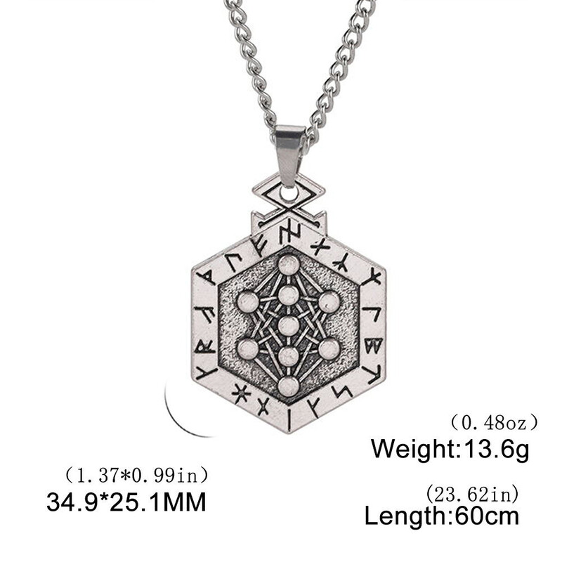 Europski i američki retro stil Salomonov pečat petokraka zvijezda amulet židovski nadnaravni runski privjesak muška ogrlica