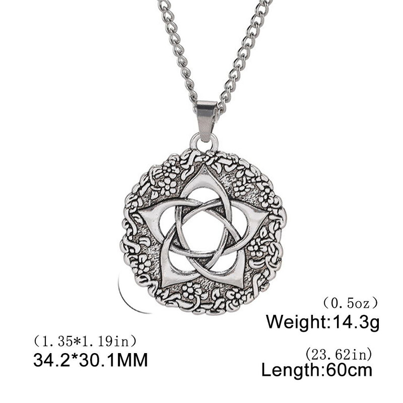 Europski i američki retro stil Salomonov pečat petokraka zvijezda amulet židovski nadnaravni runski privjesak muška ogrlica