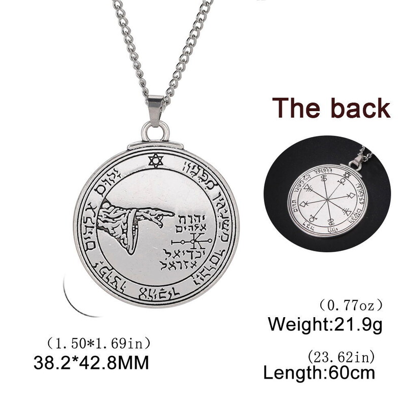 Europski i američki retro stil Salomonov pečat petokraka zvijezda amulet židovski nadnaravni runski privjesak muška ogrlica