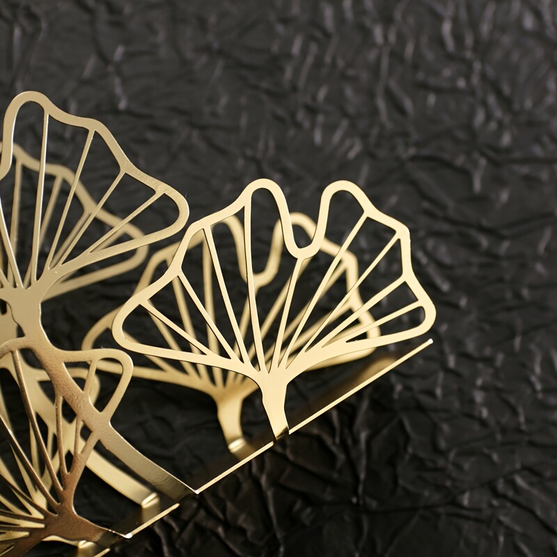 1kom Metalni držač za salvete od lišća ginka, držač maramica za restoran, hotel, kafić, blagovaonski stol Vertikalni kvadratni držač papira za ručnik