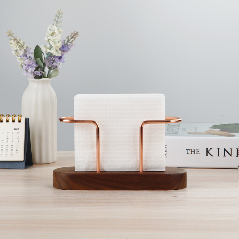 Drveni držač za papirnate maramice Metalni držač za salvete Kutija za posuđe Posuđe za papirnate maramice Organizator za radnu površinu Pribor za posuđe