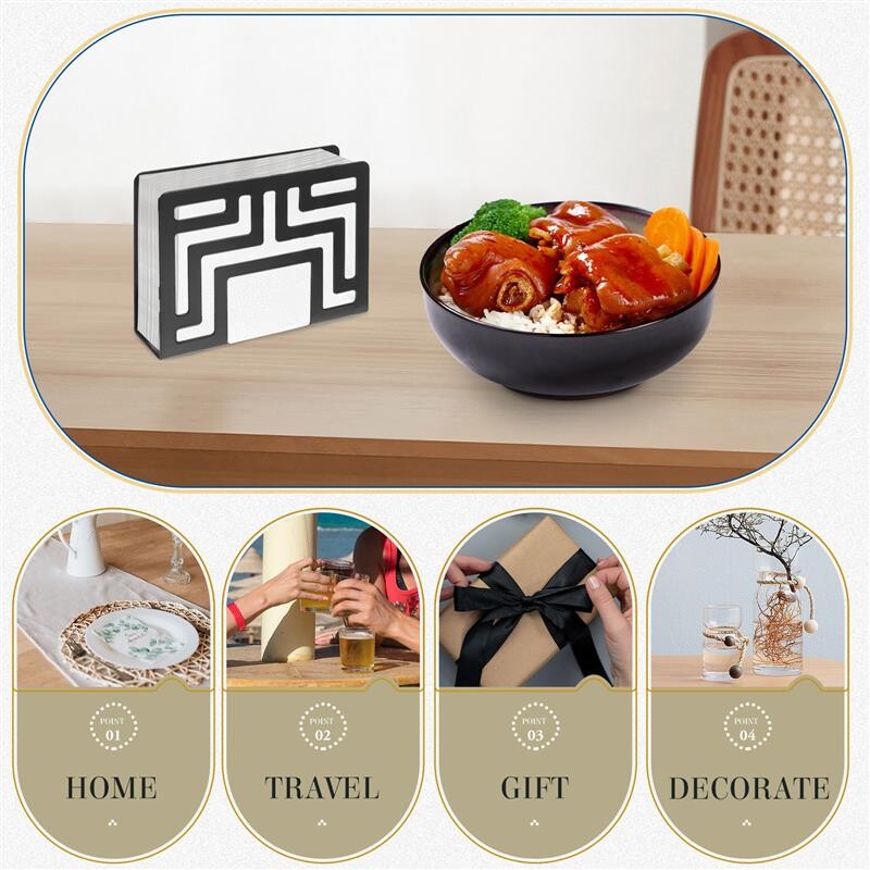 Поставка за салфетки Поставка за съхранение на хартиени кърпички Държачи за диспенсъри Органайзер за кърпи за маса Поднос за маса Кухня Модерни кухи маси