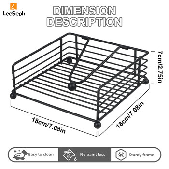Θήκη χαρτοπετσέτας Leeseph, Κατάλληλη για χρήση κουζίνας, εστιατορίου και εξωτερικού χώρου, ταιριάζει με διάφορα στυλ διακόσμησης τραπεζαρίας, Μαύρο