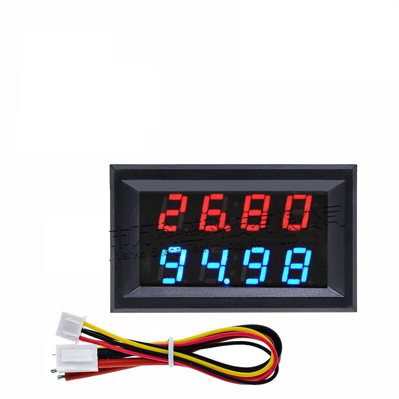 DC 4 skaitmenų dviejų ekranų LED skaitmeninis įtampos matuoklis ir ampermetras su dvigubu ekranu DC0-200V