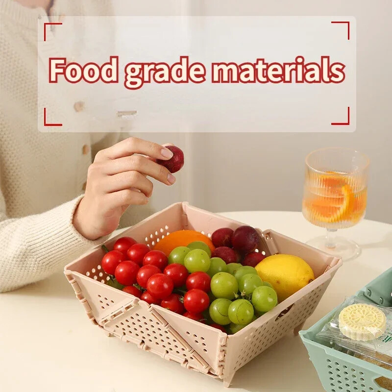 Sklopivi odvod za košaru za pranje voća i povrća Cjedilo Prijenosno cjedilo Sklopivo ocjeđivač Putovanje Kampiranje Piknik Kuhinjski alati