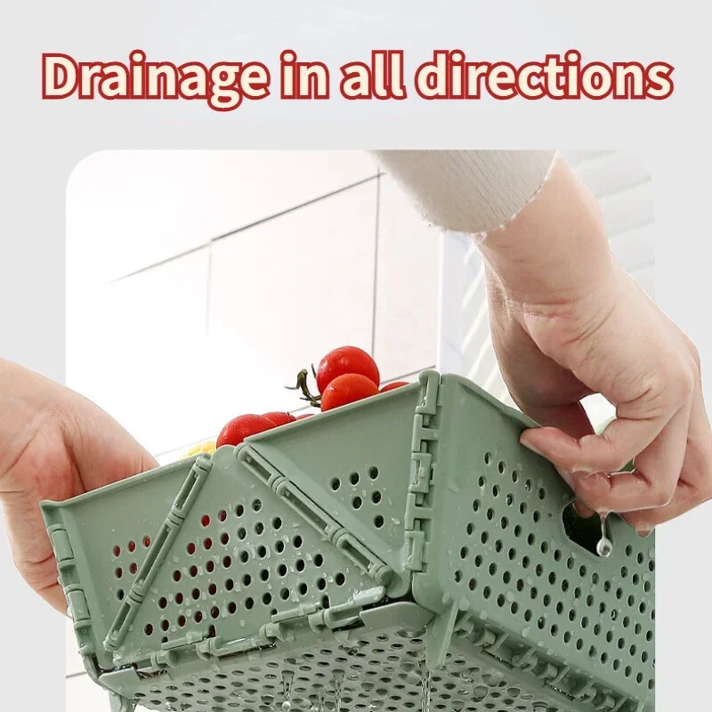 Sklopivi odvod za košaru za pranje voća i povrća Cjedilo Prijenosno cjedilo Sklopivo ocjeđivač Putovanje Kampiranje Piknik Kuhinjski alati