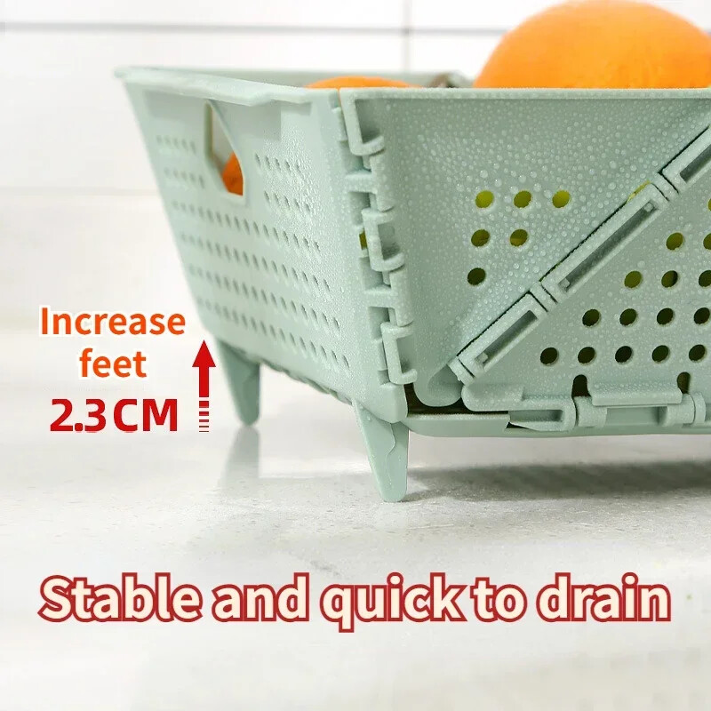 Sklopivi odvod za košaru za pranje voća i povrća Cjedilo Prijenosno cjedilo Sklopivo ocjeđivač Putovanje Kampiranje Piknik Kuhinjski alati
