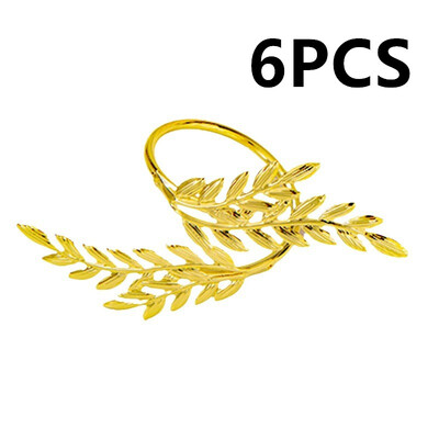 Kuldsed nisu salvrätikurõngad metallist lehtedest salvrätikuhoidja lõikusfestivali sügise tänupüha õhtusöögilaua kaunistamiseks 6 tk