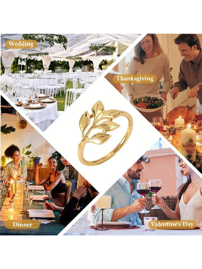 Paket od 20 zlatnih prstenova za salvete, glatki rub za višekratnu upotrebu, jednostavan za čišćenje, kopča za salvete za dekoraciju stola na svadbi