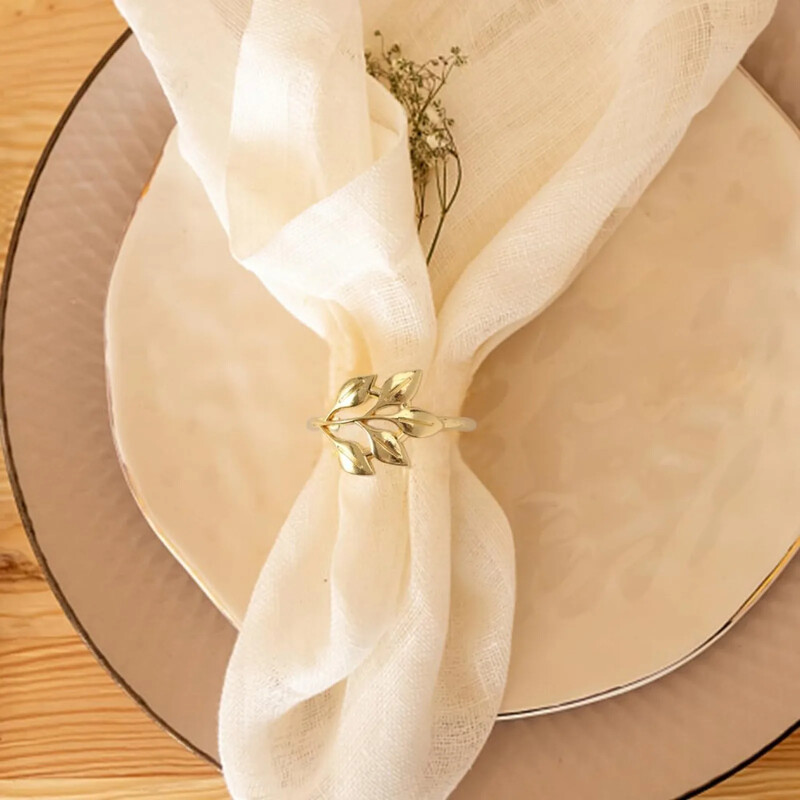 Paket od 20 zlatnih prstenova za salvete, glatki rub za višekratnu upotrebu, jednostavan za čišćenje, kopča za salvete za dekoraciju stola na svadbi