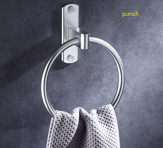 Φινίρισμα από ανοξείδωτο χάλυβα Θήκη για πετσέτες μπάνιου Επιτοίχια στρογγυλά δαχτυλίδια για πετσέτες , Δαχτυλίδι για πετσέτες ράφι μπάνιου Space αλουμίνιο