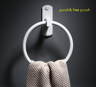 Φινίρισμα από ανοξείδωτο χάλυβα Θήκη για πετσέτες μπάνιου Επιτοίχια στρογγυλά δαχτυλίδια για πετσέτες , Δαχτυλίδι για πετσέτες ράφι μπάνιου Space αλουμίνιο