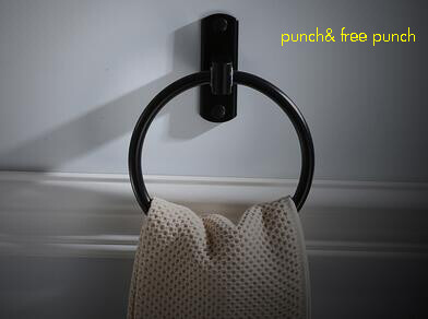 Φινίρισμα από ανοξείδωτο χάλυβα Θήκη για πετσέτες μπάνιου Επιτοίχια στρογγυλά δαχτυλίδια για πετσέτες , Δαχτυλίδι για πετσέτες ράφι μπάνιου Space αλουμίνιο