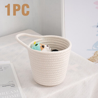 Košara za pohranu pletena od pamučnog užeta, male košare za rublje, razne stvari za stolna računala, ključevi, igračke, kutija za organiziranje grickalica, dodaci za vješanje, 12x15x