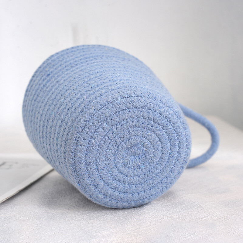 Košara za pohranu pletena od pamučnog užeta, male košare za rublje, razne stvari za stolna računala, ključevi, igračke, kutija za organiziranje grickalica, dodaci za vješanje, 12x15x