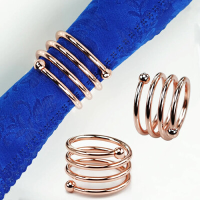 6 kom. Zlatni prstenovi za salvete Potrepštine za stolove Izdubljeni držači za salvete Kopče za svadbene večere Dekoracije stolova