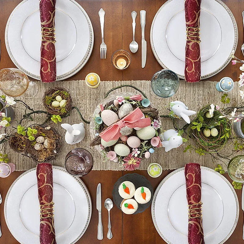 6 kom. Zlatni prstenovi za salvete Potrepštine za stolove Izdubljeni držači za salvete Kopče za svadbene večere Dekoracije stolova