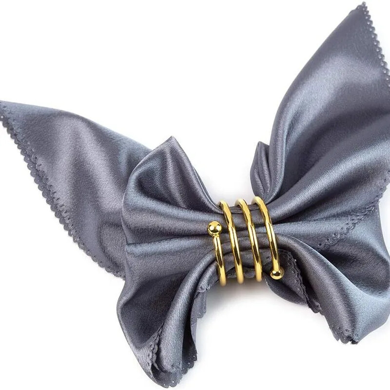 6 kom. Zlatni prstenovi za salvete Potrepštine za stolove Izdubljeni držači za salvete Kopče za svadbene večere Dekoracije stolova