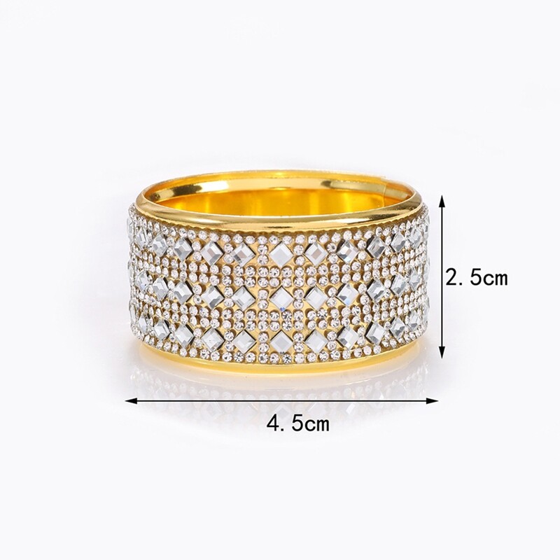 Set od 12 zlatnih prstenova za ubruse, dijamantni držač za ubruse za blagovanje, metalni držači za ubruse, vjenčanje, moderan držač za prstenje