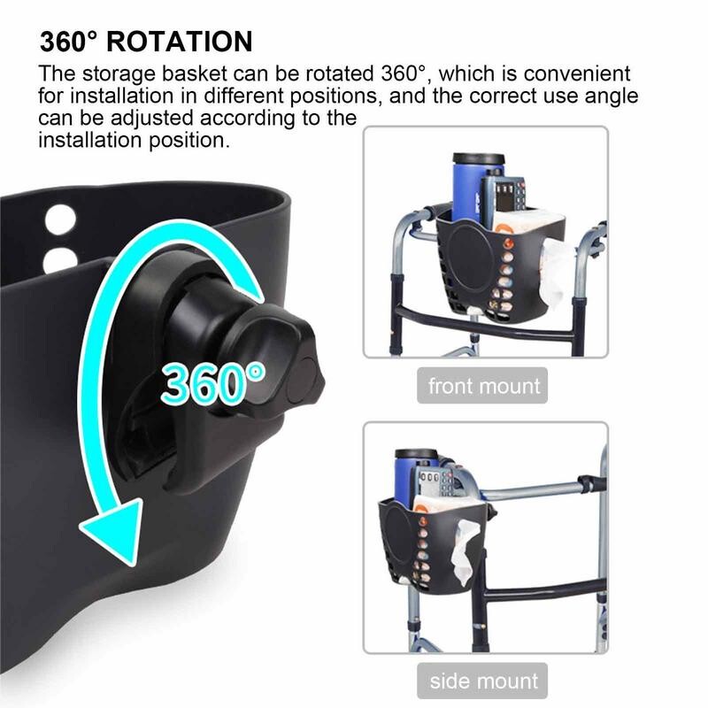 Walker piederumu grozs Brīvroku glabāšanas grozs pārvietošanās palīglīdzekļu uzglabāšanas kaste senioriem Universāla piederumu kaste gados vecākiem cilvēkiem