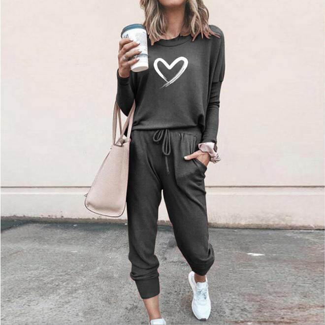 2022 m. pavasaris ir vasara Naujas palaidas, meilės raštas ilgomis rankovėmis + laisvalaikio dažomas kostiumas