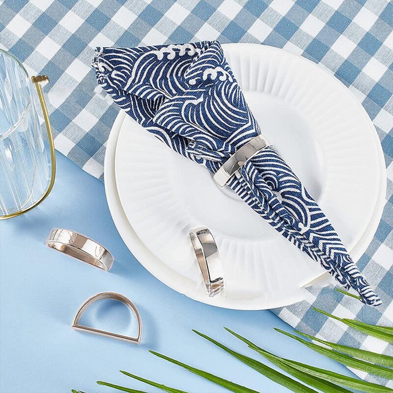 12Pcs/Set Tissue Prsten Modni restoran Blagovaonica Elegantna kopča za salvete Omotač za salvete otporan na koroziju