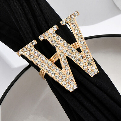 6 / KOM novi prsten za salvete s engleskim slovima s dijamantima Prsten za salvete hotelski restoran ukrasi za kopče ručnika besplatna dostava