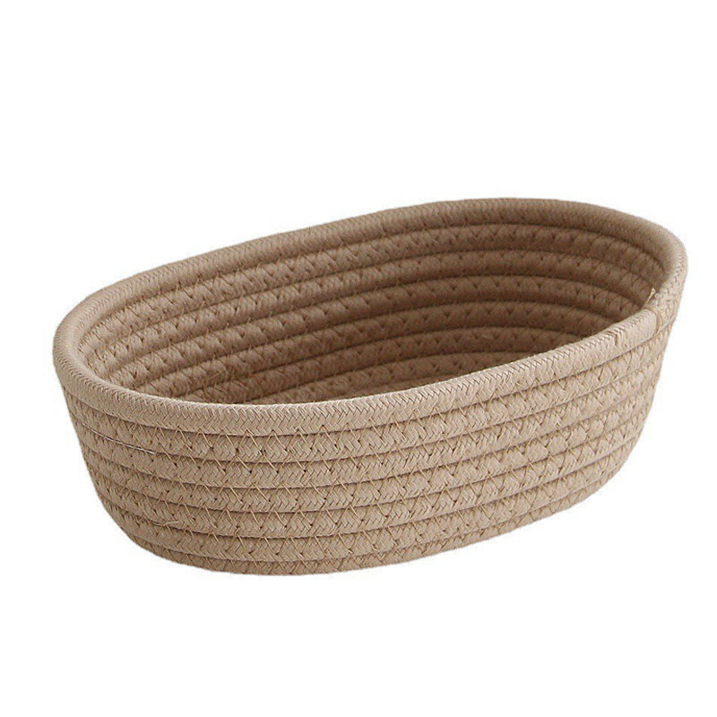 Тъкани кошници за съхранение Мултифункционален работен плот Кошница за съхранение на различни предмети Козметика Детски играчки Органайзер Кутия Ръчно плетена кошница за съхранение