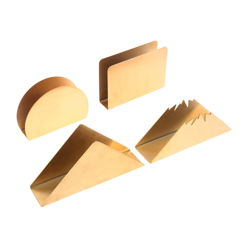 1kom Držač za stolne salvete Minimalistički stalak za ručnike Nehrđajući čelik Nordijski moderan kućni dekor Maramica za večeru Zlatni nosač Party Vjenčanje