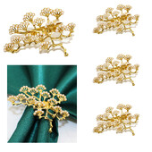 4kom božićni bor prstenovi za salvete Metalni biserni držač za salvete za božićni vjenčani banket DIY blagdanski pribor Dekorativni stol