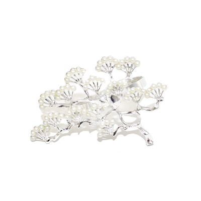 4kom božićni bor prstenovi za salvete Metalni biserni držač za salvete za božićni vjenčani banket DIY blagdanski pribor Dekorativni stol