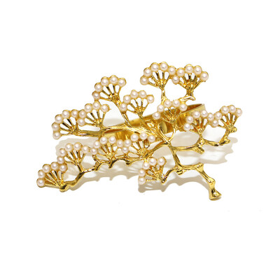 4kom božićni bor prstenovi za salvete Metalni biserni držač za salvete za božićni vjenčani banket DIY blagdanski pribor Dekorativni stol