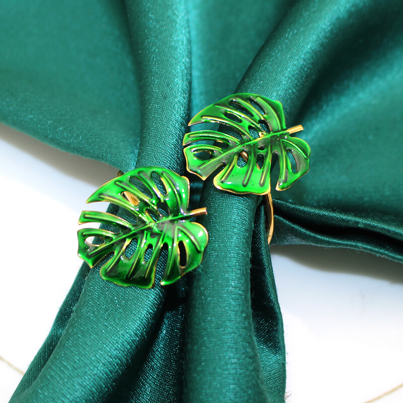 12kom Prstenovi za salvete od palminog lišća Zeleno lišće Držači za salvete Prstenovi za Dan zahvalnosti Vjenčanje Božić Dekoracija blagovaonskog stola HWL55