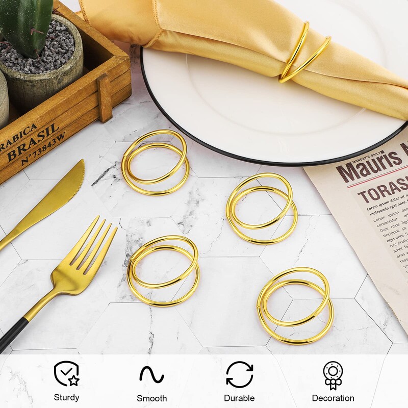 Zlatni prsten za ubruse vjenčani metalni držač za prstenove za ubruse za dekoraciju stola u restoranu za vjenčanje