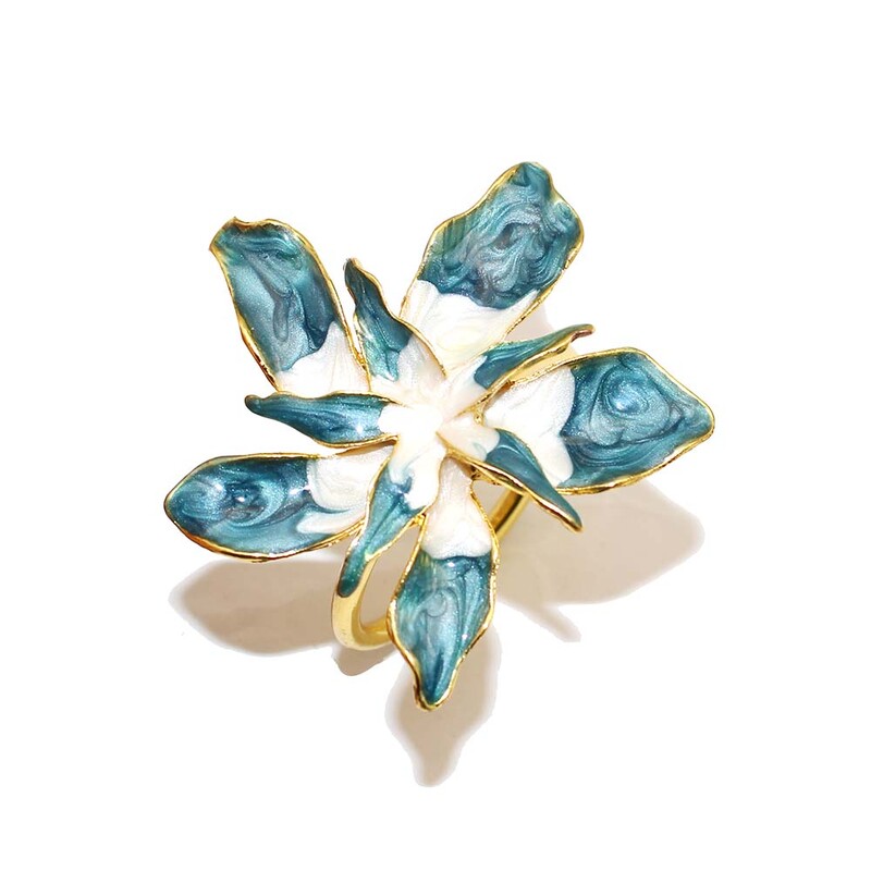 6kom Hanukkah cvjetni prstenovi za salvete, crveni i plavi cvjetni držač za salvete za božićno vjenčanje, banket, ukras za stol za večeru