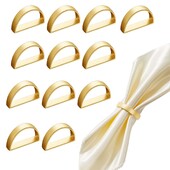 12бр. Поставка за златни пръстени за салфетки Сватбен банкет Метална украса Сервиране на трапезна маса Сервиета Катарами за салфетки Декорация на дома