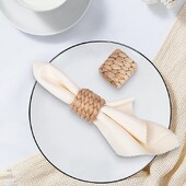 Pleteni prstenovi za salvete 6X Rustikalni tkani prstenovi za salvete Držač za salvete Umjetni jesenski prstenovi za salvete Postavljanje stola Dekoracija za vjenčanje