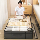 1PC salokāms neausta gultas apakšas glabāšanas maisiņš Lielas ietilpības apģērbu segas uzglabāšanas soma Sakopta guļamistabas skapja putekļi