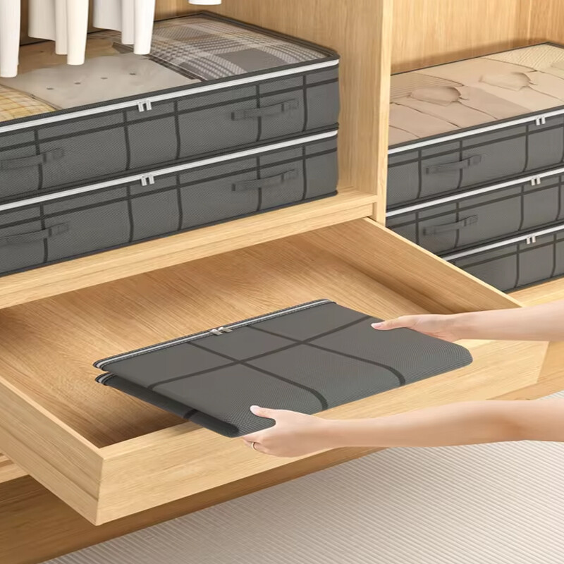 1PC salokāms neausta gultas apakšas glabāšanas maisiņš Lielas ietilpības apģērbu segas uzglabāšanas soma Sakopta guļamistabas skapja putekļi