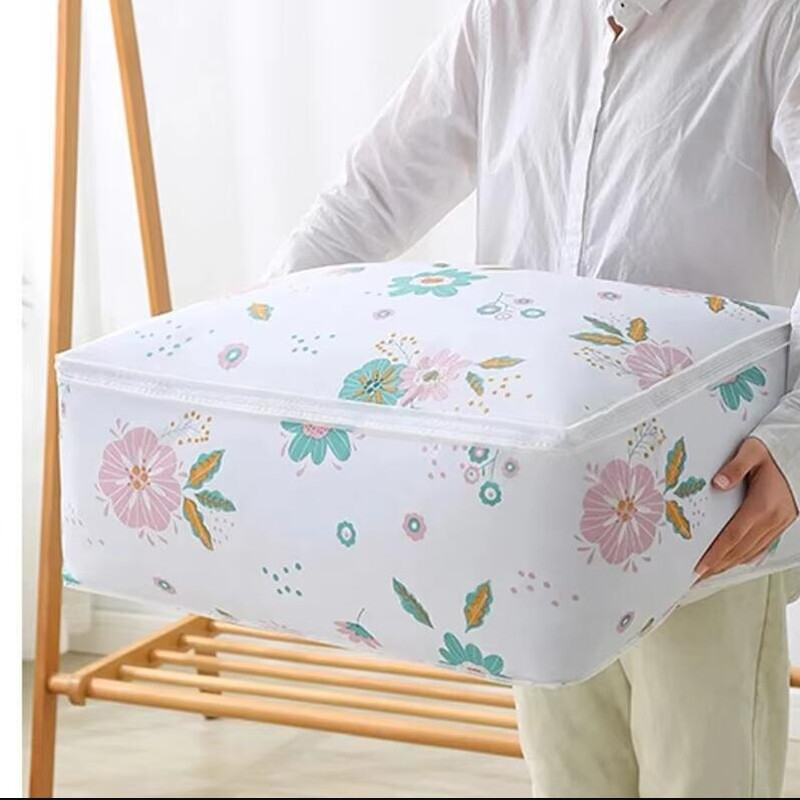 Mūsdienīgs, lielas ietilpības mitrumizturīgs uzglabāšanas maisiņš Mājas apģērba sega Putekļu uzglabāšana Organizācijas soma Rāvējslēdzēja stila pārvietojamā iepakojuma soma