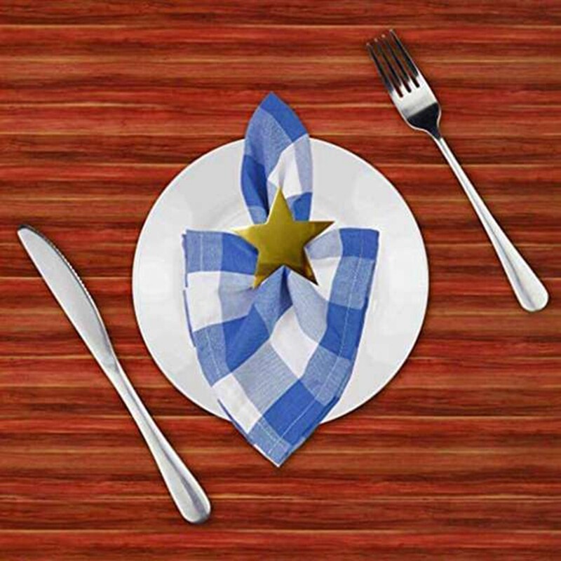 12 gab. Piecstaru zvaigžņu salvešu gredzens, Ziemassvētku salvešu gredzens, kas piemērots svētku ballītēm, vakariņām, kāzu pieņemšanām utt.