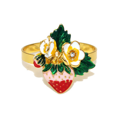 6Pcs Limun prstenovi za salvete Jagoda Držač za salvete za svadbu Večera Banket Božić Dan zahvalnosti Dekoracija stola HWE24