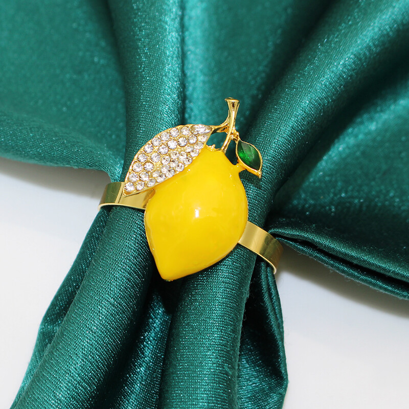 6Pcs Limun prstenovi za salvete Jagoda Držač za salvete za svadbu Večera Banket Božić Dan zahvalnosti Dekoracija stola HWE24