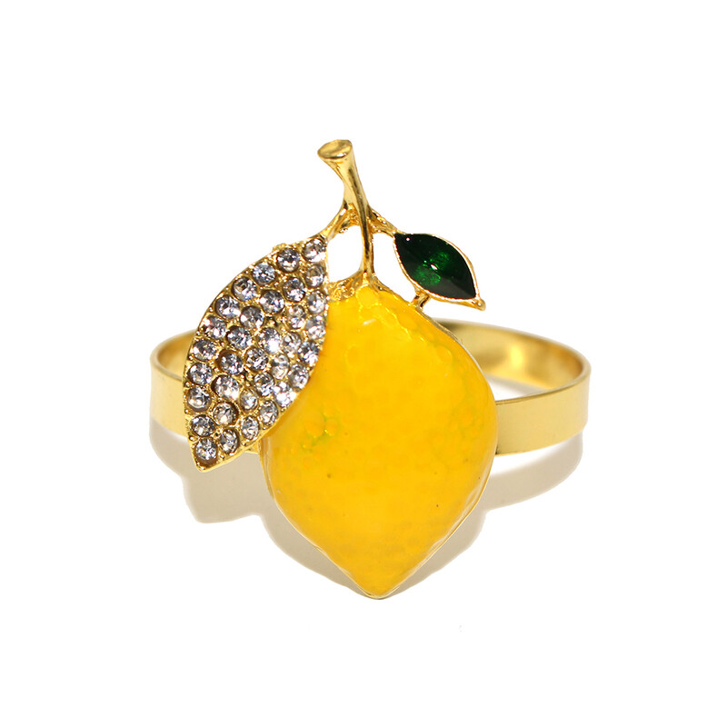 6Pcs Limun prstenovi za salvete Jagoda Držač za salvete za svadbu Večera Banket Božić Dan zahvalnosti Dekoracija stola HWE24