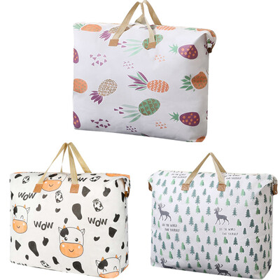 Vreća za pohranu popluna s patentnim zatvaračem sa slatkim printom Vreća za pakiranje velikog kapaciteta s dvostrukim ručkama Vreća za pohranu odjeće otporna na vlagu