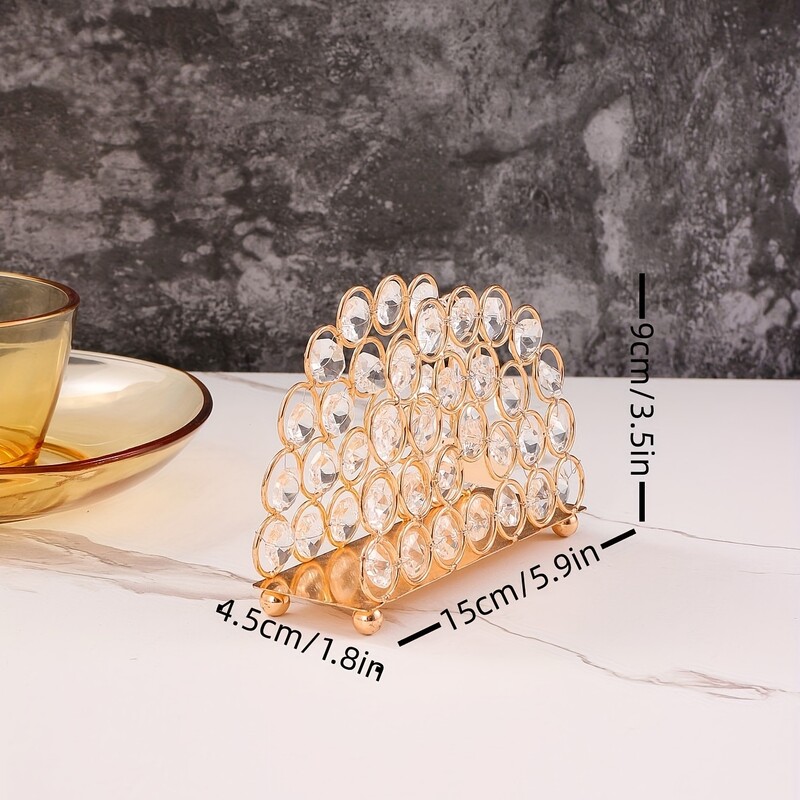 1kom, Elegantni kristalni držač za ubruse sa kopčom za papirnate ručnike s troja vrata - Savršen za blagovaonski stol, hotel, kafić i dekoraciju - G