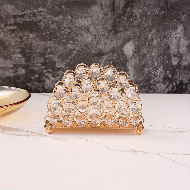 1kom, Elegantni kristalni držač za ubruse sa kopčom za papirnate ručnike s troja vrata - Savršen za blagovaonski stol, hotel, kafić i dekoraciju - G