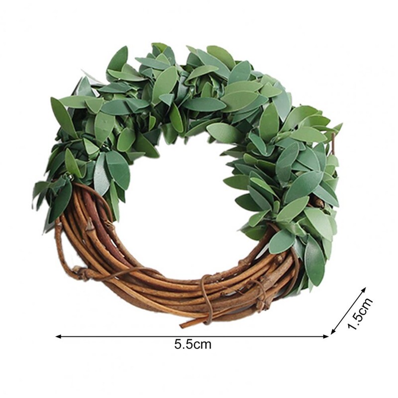 6kom prstena za salvete s dizajnom vijenaca od lažnog lišća Svečana dekoracija stola Šarmantni prsteni za salvete od ratana za zabave na selu